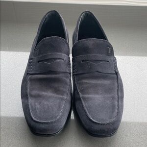 Tod's Dark Gray Suede Loafers